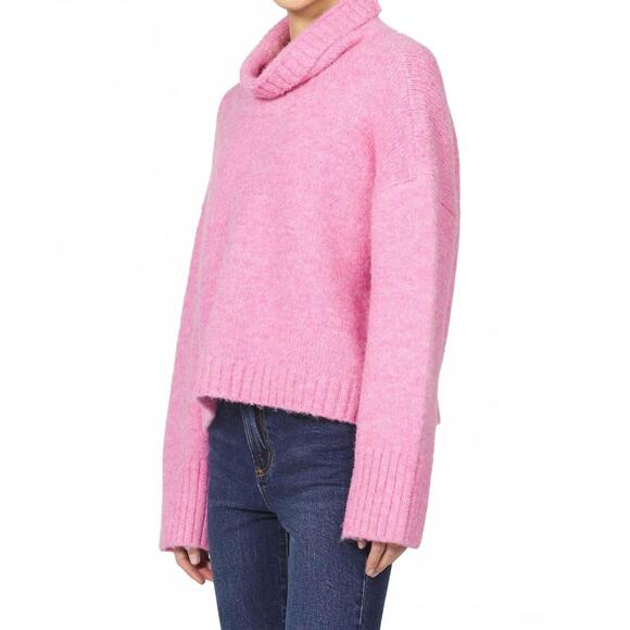 NEW DEAR JOHN DENIM evangeline turtleneck sweater in pink lemonade - Picture 4 of 4